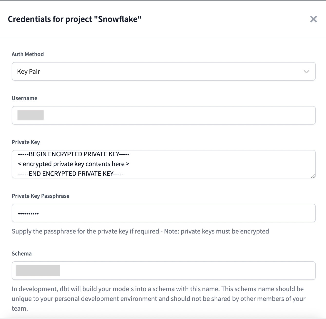 Snowflake keypair authentication